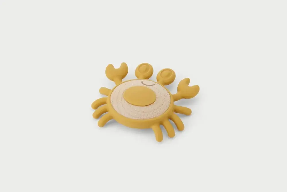 TickiT - Silisoft Krab Bijtspeelgoed (neutrale Kleuren) Direct Verzonden