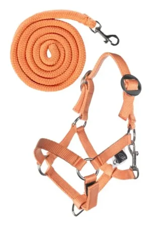 Fabrieksprijs HKM - Halster en halstertouw voor stokpaard hobby horse - oranje