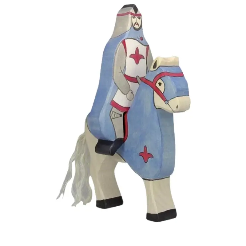 Uitverkoop Rijdende ridder blauw (zonder paard) 15 cm - Holztiger