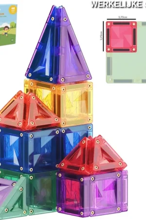 Gladi Tiles - 40 micro tegels - Magnetic Tiles - Magnetisch Speelgoed Direct Verzonden
