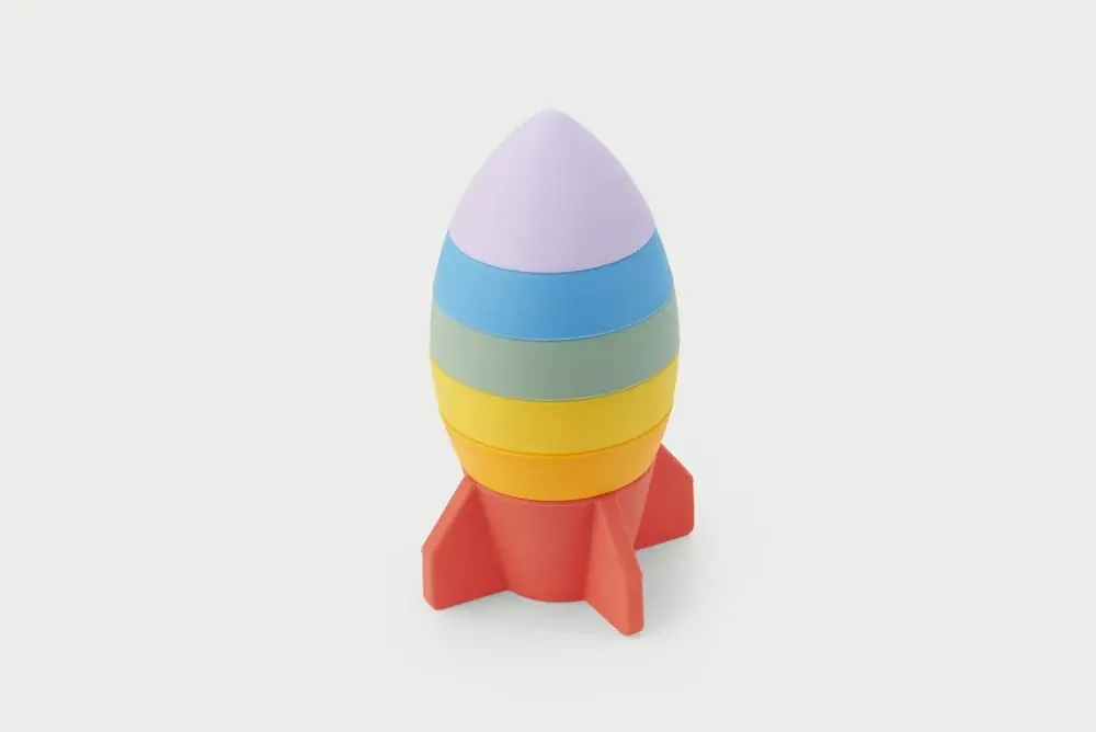 Betaalbaar TickiT - Silisoft Stapelbare Raket (regenboog)