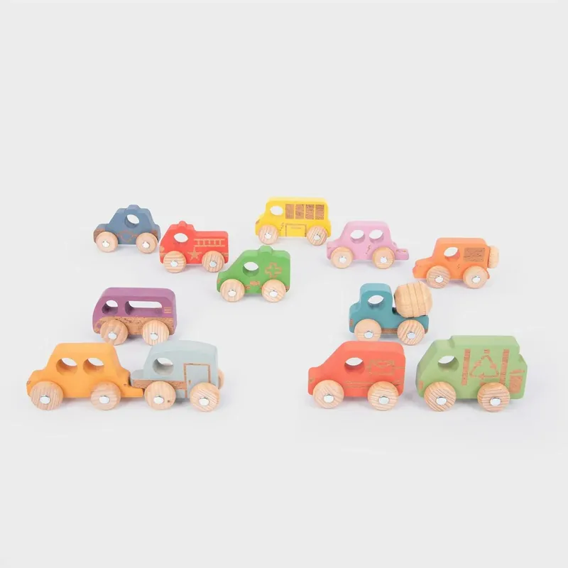 Gratis Retour TickiT - Set met Regenboog Houten Voertuigen