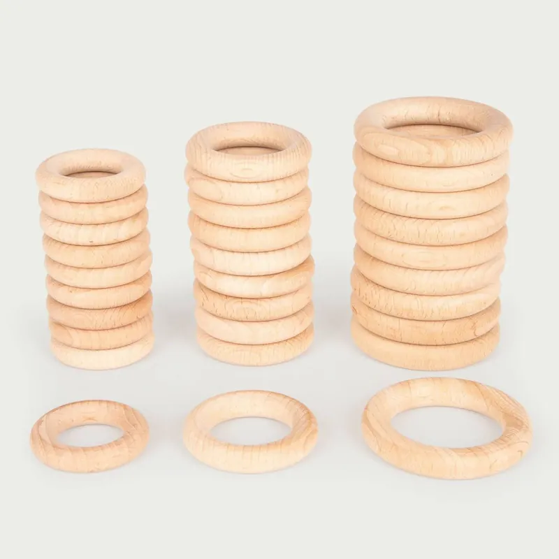 TickiT - Natuurlijke Houten Ringen Medium Superprijs