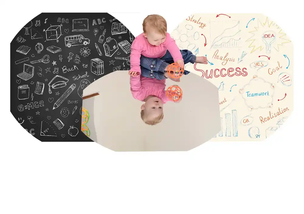 Hete Deal 3 Tuff Tray 70cm Speelmatten - Spiegel, krijtbord & whiteboard