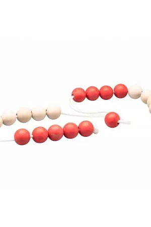 Wissner - Rekenketting - 20 kralen - wit en rood (1 meter lang) Tijdelijk Beschikbaar