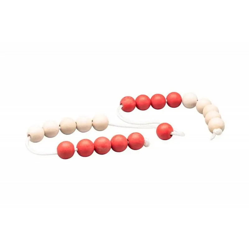 Wissner - Rekenketting - 20 kralen - wit en rood (1 meter lang) Tijdelijk Beschikbaar