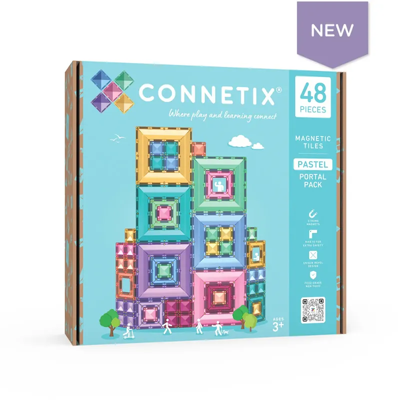 Merkproduct CONNETIX - Pastel Portal Pack 48 stuks - magnetisch constructiespeelgoed