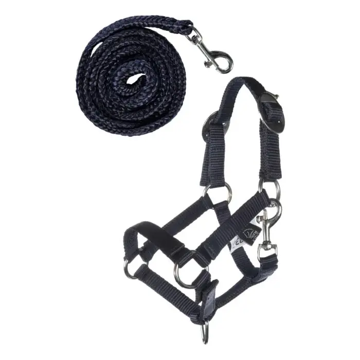Premium HKM - Halster en halstertouw voor stokpaard hobby horse - navy