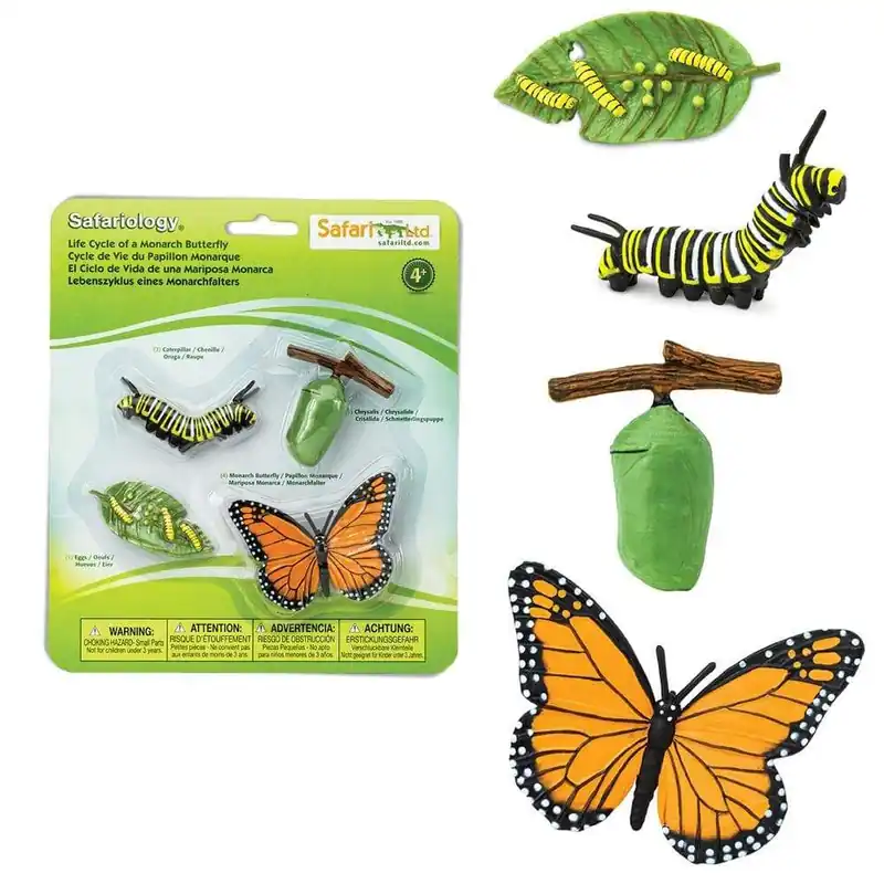 Veilige Betaling Speelfiguren Levenscyclus Monarchvlinder - Safari Ltd 4 stuks