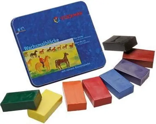 Stockmar - 8 (bijenwas)krijtjes-blokjes in blik - met zwart Dagaanbieding