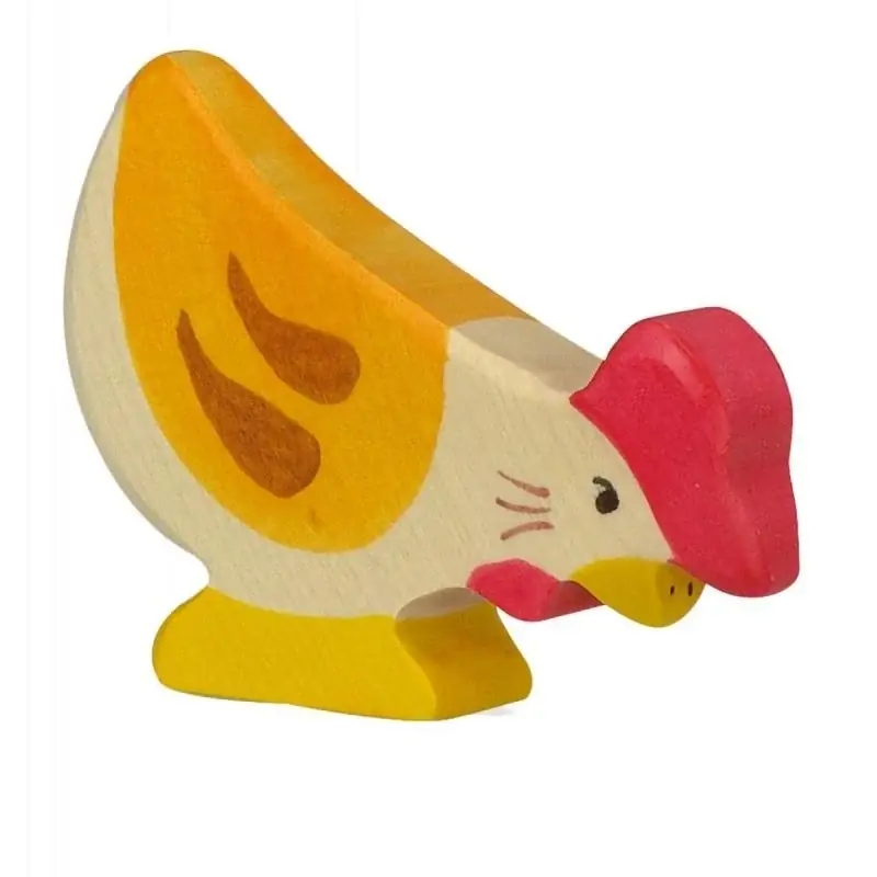 Holztiger - Houten Dieren - Kip pikkend 8 cm Betaalbaar