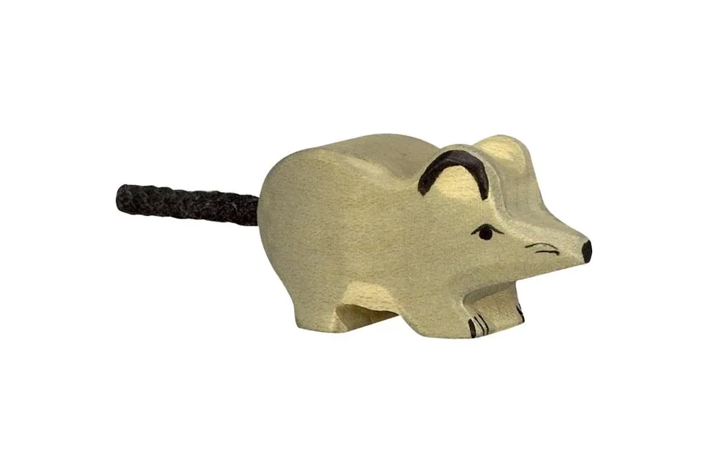 Betaalbaar Holztiger - Houten Dieren - Grjize Muis 6 cm