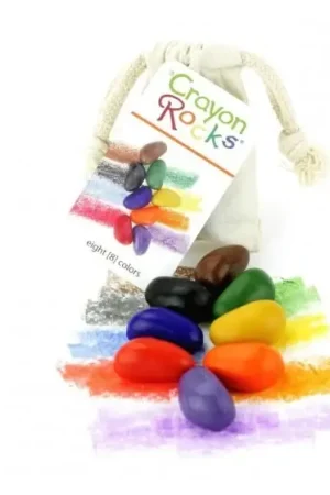 Crayon Rocks - 8 kleuren in ecru katoenen zakje Direct Verzonden