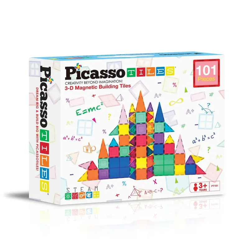 PicassoTiles - 101 stuks Magnetisch constructiespeelgoed Must-Have