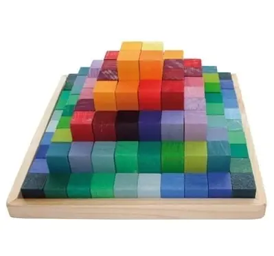 Gecertificeerd Grimm's - Houten Blokkenset Piramide (100 stuks) Groot