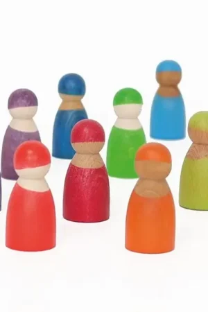 Uitverkoop Grimm's - Houten Regenboog Vriendjes 12 stuks