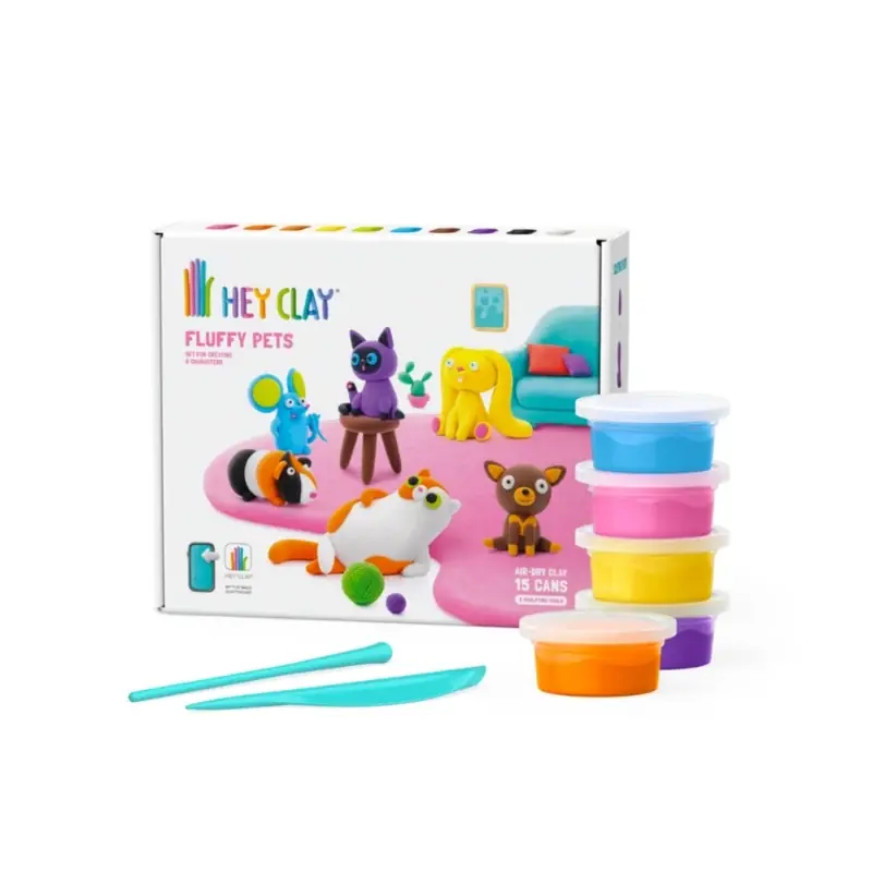 Hey Clay interactieve boetseerkleiset - 6 Huisdieren (15 potjes) Weekendaanbieding