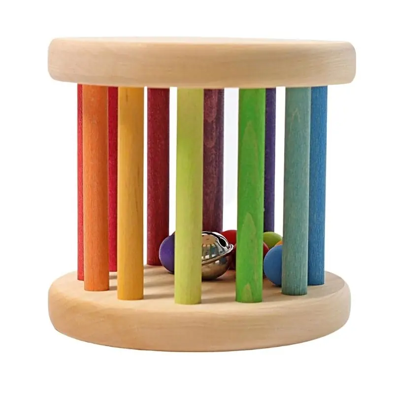 Grimm's - Houten Regenboog Rammelaar Groot 15cm Bestel Nu