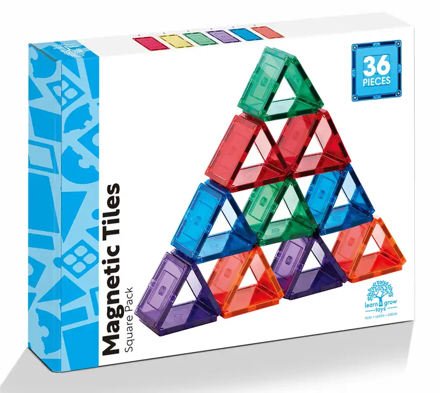 Learn And Grow - Magnetisch constructiespeelgoed Square Pack - 36 stuks Express Levering