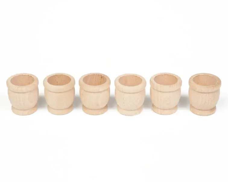 Grapat - 6 houten bakjes Mates naturel - Grapat Direct Beschikbaar