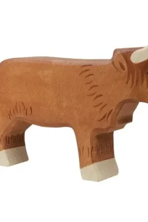 Beperkte Voorraad Holztiger - Houten Dieren - Schotse Hooglander staand 16 cm