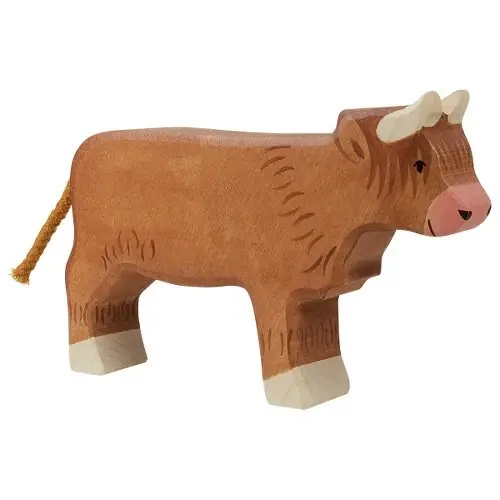 Beperkte Voorraad Holztiger - Houten Dieren - Schotse Hooglander staand 16 cm