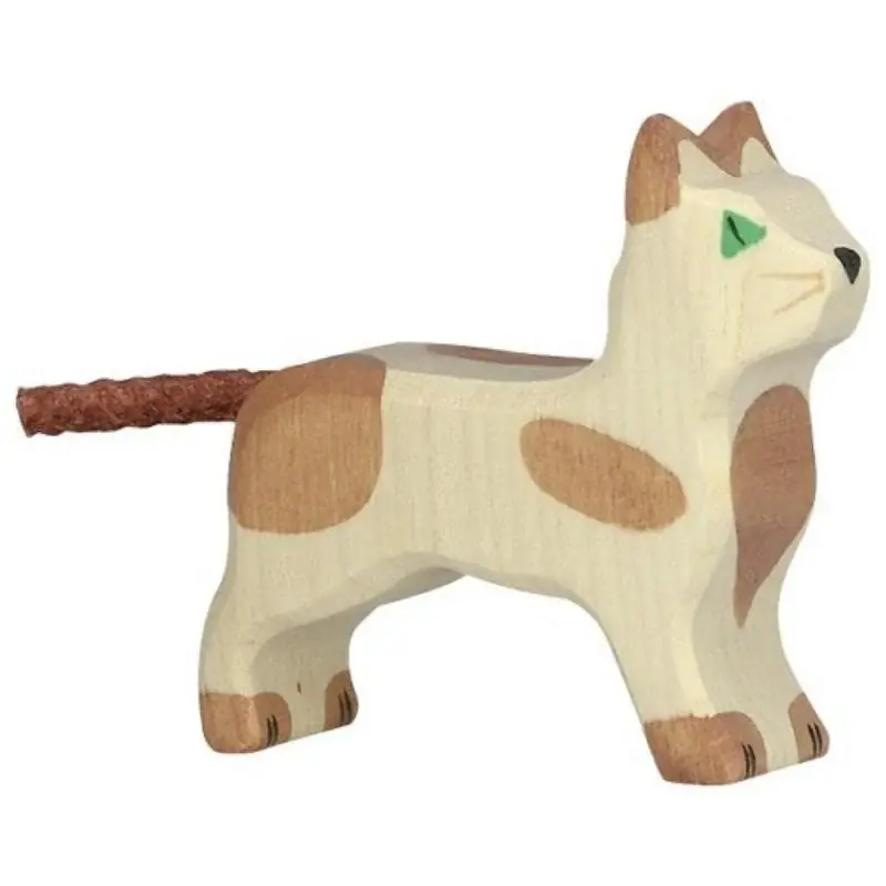 Bestel Nu Holztiger - Houten Dieren - Poes staand klein 6 cm