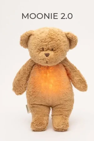 Goedkoop Moonie - Slaapknuffel The Humming Bear - Cappuccino Natur White Noise 2.0