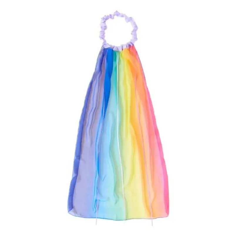 Lage Kosten Sarah's Silks Hoofdband met Sluier - Rainbow