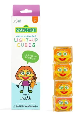 Speciale Aanbieding Glo Pals - sensorische lichtgevende blokjes voor in bad of sensorisch spel - Sesamstraat Julia - 4 stuks