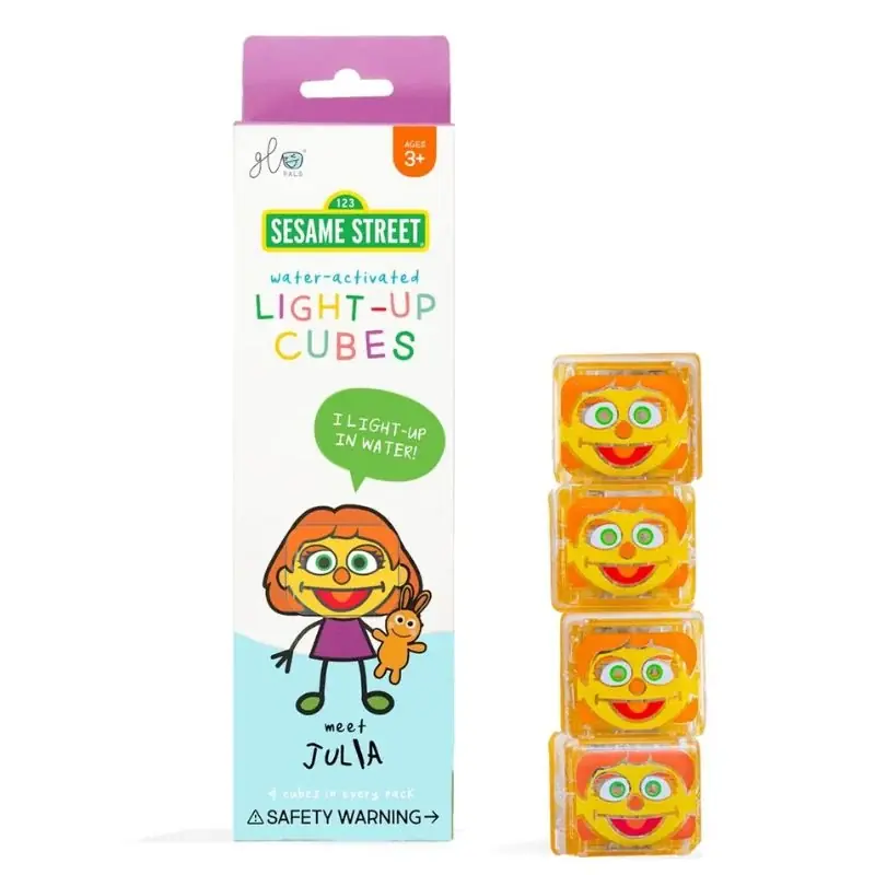 Speciale Aanbieding Glo Pals - sensorische lichtgevende blokjes voor in bad of sensorisch spel - Sesamstraat Julia - 4 stuks