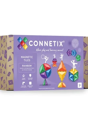 Alleen Vandaag CONNETIX - Rainbow Shape Expansion Pack 36 stuks - magnetisch constructiespeelgoed