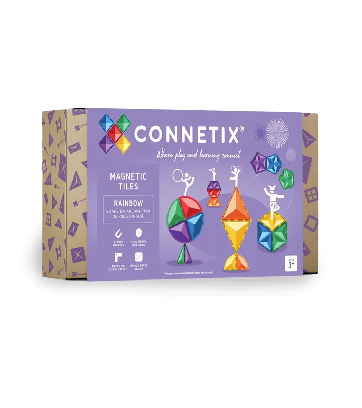 Alleen Vandaag CONNETIX - Rainbow Shape Expansion Pack 36 stuks - magnetisch constructiespeelgoed