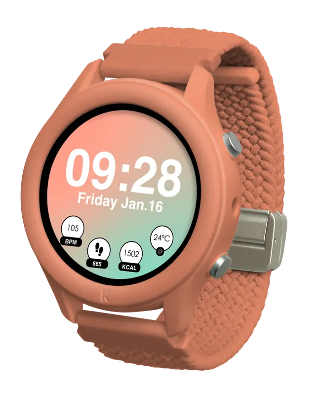 Gecertificeerd Kidywolf - KidyWatch Multifunctionele Smartwatch – Zonder spelletjes - Koraal