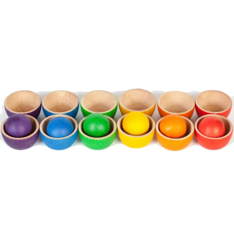 Koop Online Grapat - 12 houten bakjes en 6 balletjes