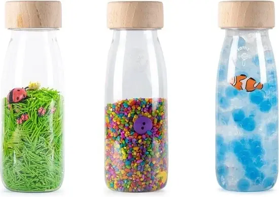 Petit Boum - Set van 3 Sensorische flessen - Eco Op = Op