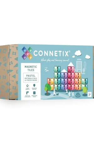 CONNETIX - Pastel Rectangle Pack 24 stuks - magnetisch constructiespeelgoed Hoge Kwaliteit