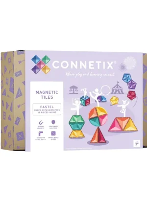 Rechtstreeks Van De Fabrikant CONNETIX - Pastel Shape Expansion Pack 48 stuks - magnetisch constructiespeelgoed