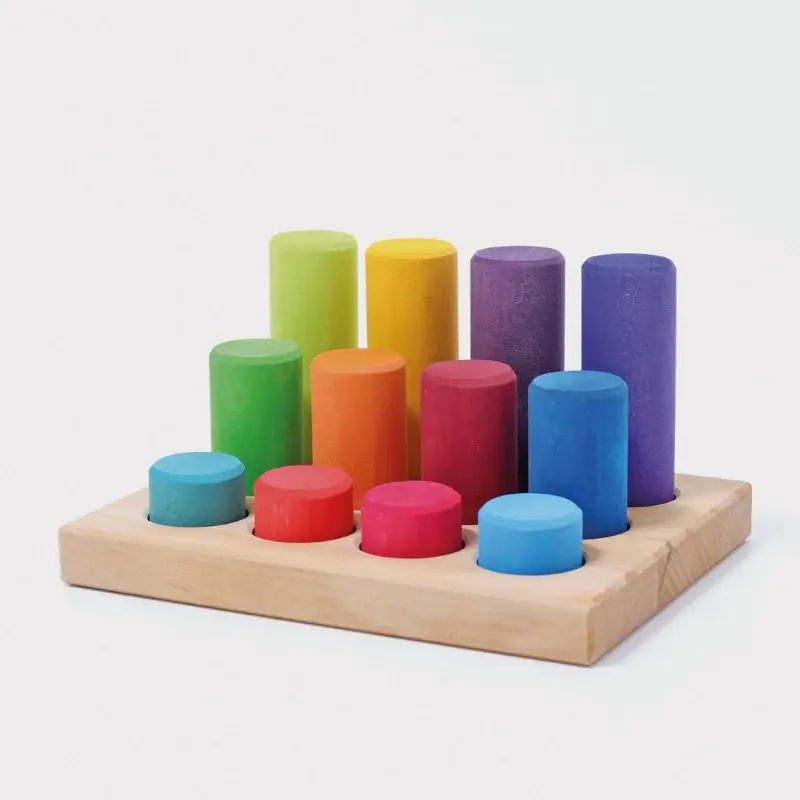 Grimm's Houten Roller Regenboog Sorteerspel Uitverkoop