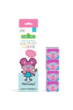 Glo Pals - sensorische lichtgevende blokjes voor in bad of sensorisch spel - Sesamstraat Abby Cadabby - 4 stuks Veilige Betaling
