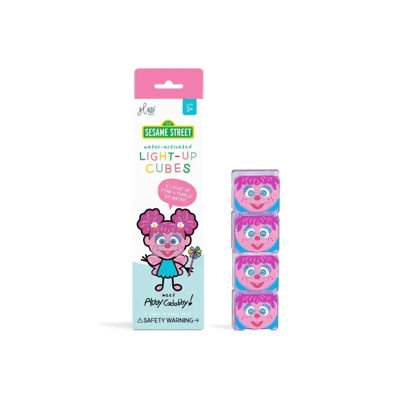 Glo Pals - sensorische lichtgevende blokjes voor in bad of sensorisch spel - Sesamstraat Abby Cadabby - 4 stuks Veilige Betaling