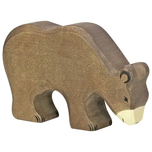 Must-Have Holztiger - Houten Dieren - Bruine beer etend 15 cm