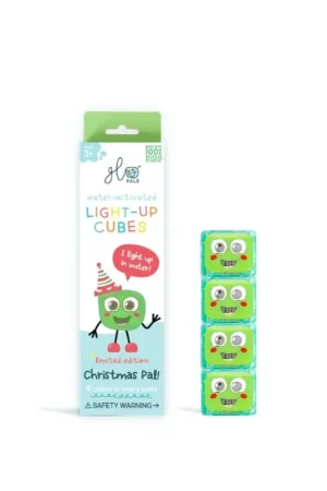 Gecertificeerd Glo Pals - 4 Christmas sensorische lichtgevende blokjes voor in bad of sensorisch spel