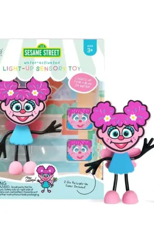 Glo Pals - sensorische lichtgevende blokjes voor in bad of sensorisch spel - Sesamstraat Abby - 2 stuks incl. speelvriendje Seizoensaanbieding