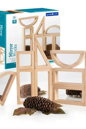 Guidecraft - 10 houten blokken met spiegelvenster Weekendaanbieding