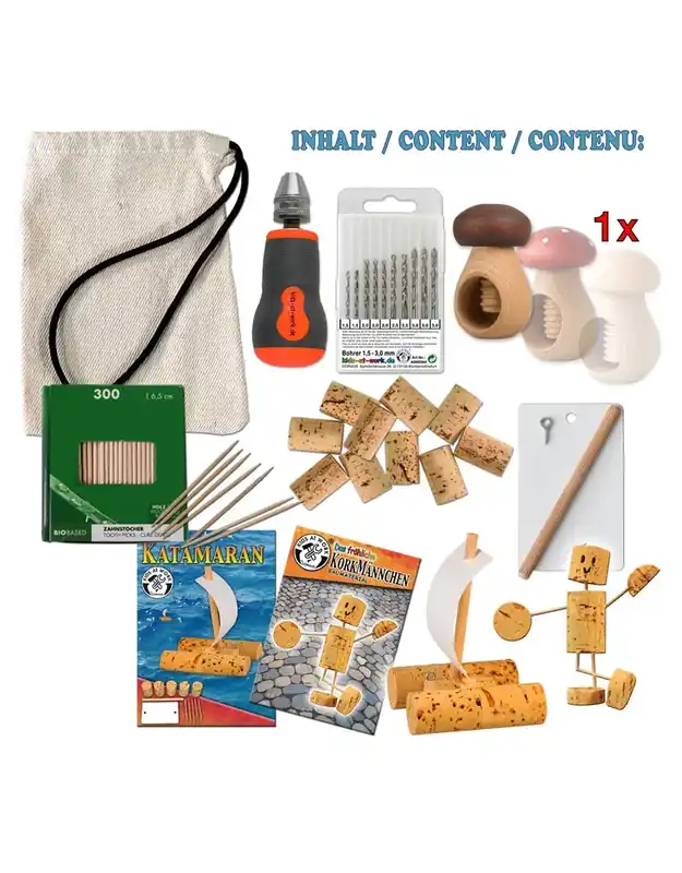 Favoriet Kids at work - Borenset voor kastanjes, kurk, hout