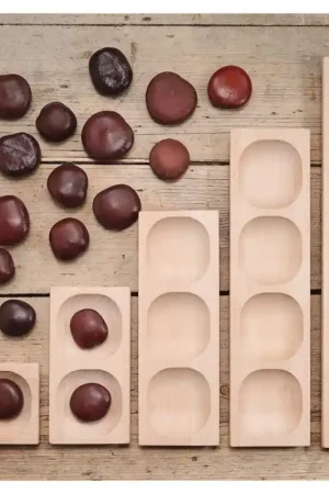 5 houten trays om te leren tellen - Yellow Door Beperkte Voorraad