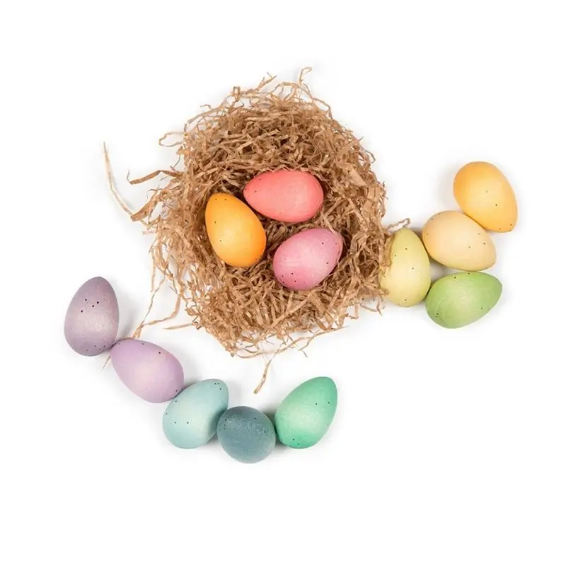 Koopje Grapat - Houten gekleurde eieren - Happy eggs - 12 stuks