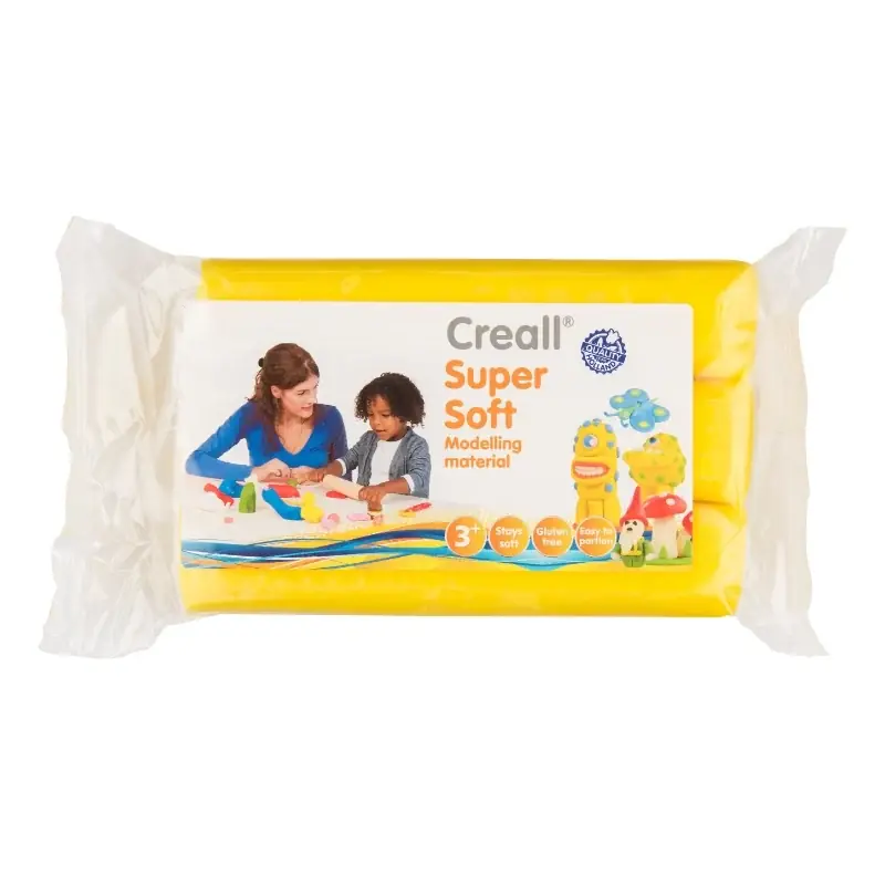 Creall - Supersoft klei blok (geel, 500 gram) Gratis Retour