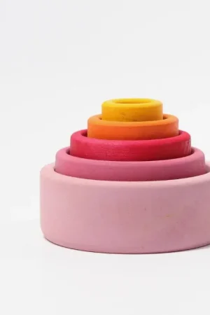 Dagaanbieding Grimm's - Houten Stapel Bakjes Lollipop 5 stuks